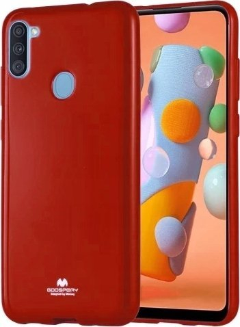 Kllëf telefoni Mercury Jelly për Samsung Galaxy A11 M11, TPU, me xham mbrojtës 9H, i kuq