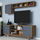 Set muri dhomë ndeje Lewisville, për TV deri 60", dru arrë, panele blu