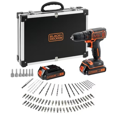 Trapano vidhosëse Black&Decker BDCDC18BAFC, 18V, 2x bateri 1.5Ah, portokalli