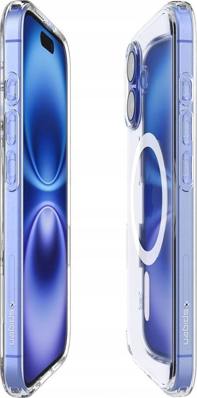Mbulesë telefoni Spigen Ultra Hybrid T Mag MagSafe, për iPhone 16, transparente, e bardhë