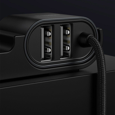 Kabllo karikimi Baseus Special Lightning, 1.5m, 2x USB për makinë, e zezë
