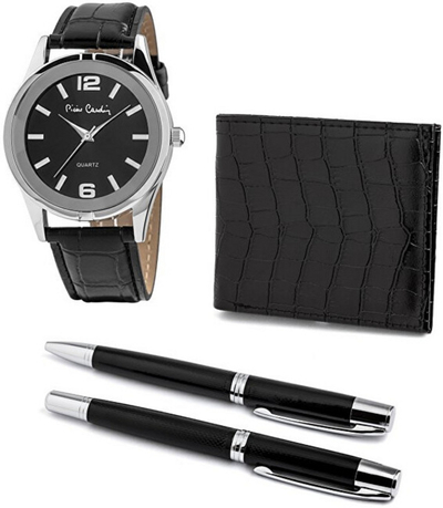 Set Pierre Cardin, orë dore + kuletë + 2 stilolapsa