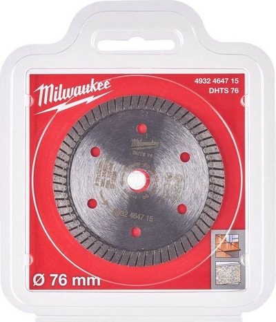 Disk prerës me diamant Milwaukee DHTS, 76 mm, për pllaka, ngjyrë gri