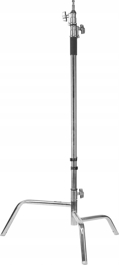 Статив за осветлување GlareOne Fatboy T, C-stativ Turtle Base, хромиран челик, сребрена боја