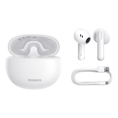Kufje wireless Baseus Bowie E12, TWS Bluetooth 5.3, 30 orë bateri, të bardha