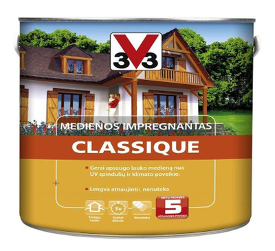 Impregnant druri V33 Classic, 0.89kg, mbrojtje UV, ngjyrë kafe
