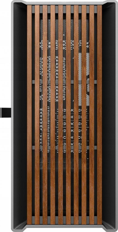Куќиште за компјутер VETENI Woody ARGB, Црна, Midi Tower