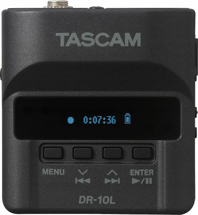 Аудио регистратор Tascam DR-10L Pro, 32-bit float, со лавалиер микрофон, црн