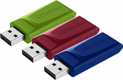 USB Verbatim Slider, set 3 copë, 16GB, shumëngjyrësh