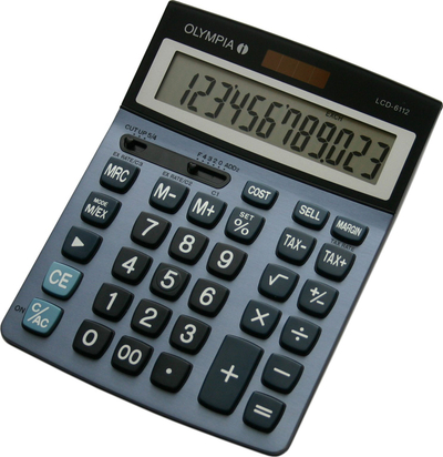 Kalkulator tavoline Olympia LCD 6112, ekran 12 shifra, gri
