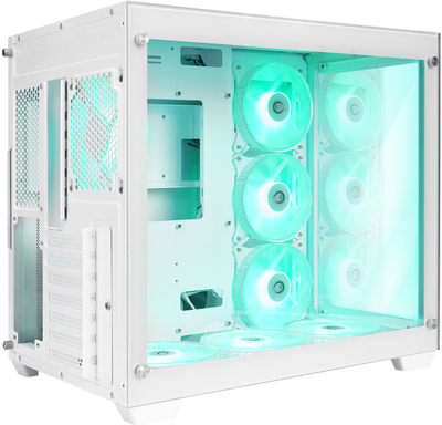 Kutia gaming Rampage ICEBLADE PRO, ATX Mid Tower, xham i temperum, e bardhë