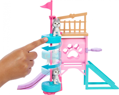 Set loje Barbie Stacie to the Rescue Puppy Playground, me kukull dhe 3 qenushë, shumëngjyrësh