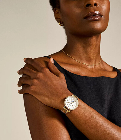 Orë dore për femra Fossil Jacqueline Sun Moon ES5167, e artë