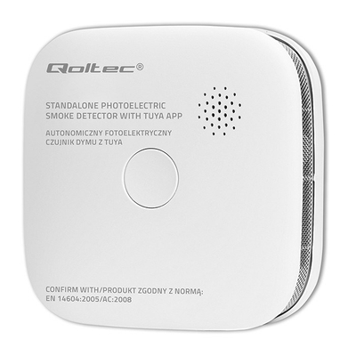 Detektor tymi Qoltec Tuya, Wi-Fi, alarm 85dB, i bardhë