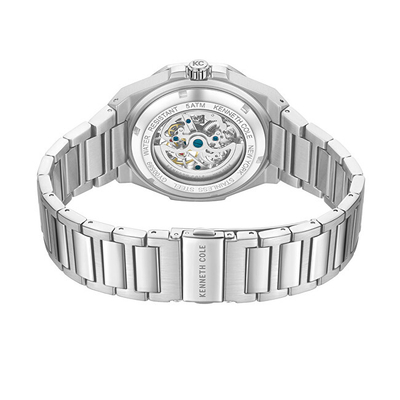 Orë për meshkuj Kenneth Cole Automatic Skeleton KCWGY0058901, e argjendtë