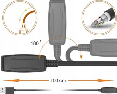 Karikues ore Garmin USB Clip, kabllo 1m, i zi