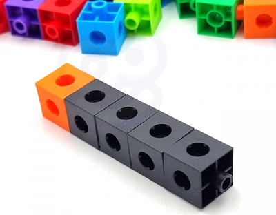 Lodra ndërtimi Woopie Mathematical Cube Blocks XL, 150 copë, edukative, shumëngjyrëshe