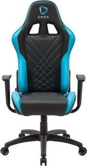 Karrige gaming Onex GX220, bazë metal, lëkurë PVC, e zezë blu