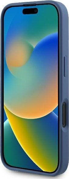 Mbrojtëse telefoni Guess 4G Stripe GUHCP16SG4GLBL për iPhone 16, PU, blu