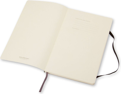 Fletore Moleskine Classic Soft Cover Large, 5" x 8.25", faqe të zbrazëta, e zezë