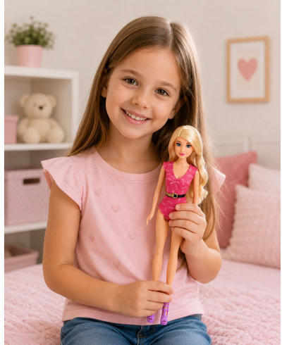 Kukull LeanToys Anlily Beach Girl, 30 cm, set me aksesorë, rozë