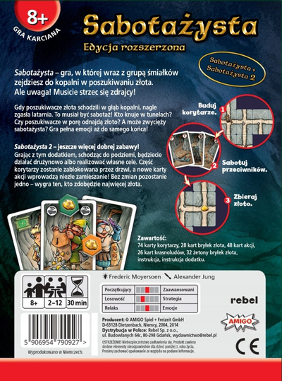 Lojë me letra Amigo Saboteur Extended Edition, 2 12 lojtarë, moshat 8+