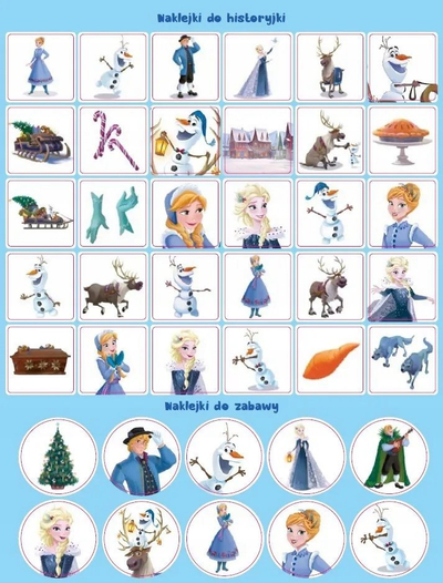 Libër me ngjitëse Disney Frozen Olaf's Adventure, me temë Krishtlindjesh, me figura, shumëngjyrësh
