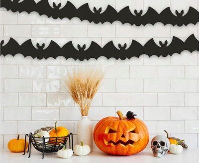 Girlandë Halloween Givi Spooky and Scary, 300cm, letër, e zezë
