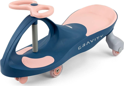 Makina lodër Milly Mally Gravity, ride on, rrota LED, blu rozë