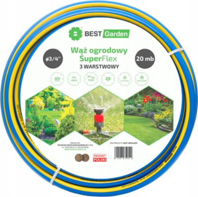 Gyp kopshti Best Garden SuperFlex, 3/4", 20m, blu verdhë