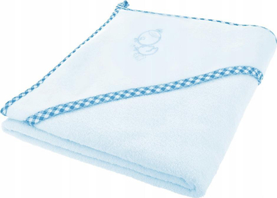 Peshqir bebe me kapuç Bocioland Bath Cover, pambuk 100%, 80 x 80 cm, blu