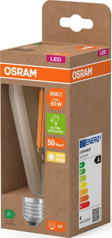 Llampë LED Osram Classic Edison 4099854235634, 3.8W, E27, xham i tejdukshëm