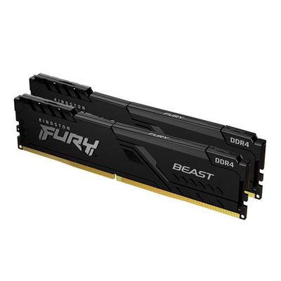 Memorie RAM Kingston Fury Beast, 32GB DDR4 2666MHz CL16, kit 2x16GB, e zezë