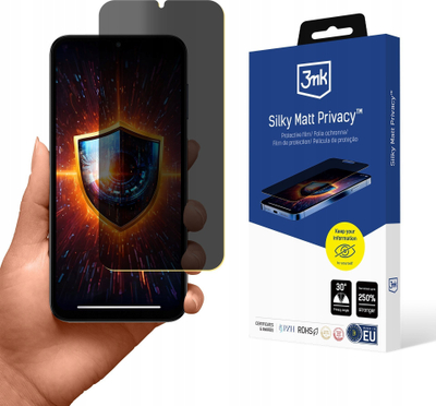 Folie mbrojtëse 3mk Silky Matt Privacy për Samsung Galaxy M15 5G, për gjithë ekranin, për privatësi, transparente