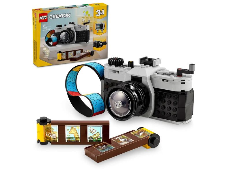 Set LEGO Creator 3in1 Retro Camera 31147, lodër ndërtimi, shumëngjyrëshe