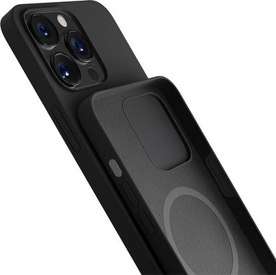 Mbrojtëse telefoni 3mk Hardy Silicone MagCase G, për iPhone 14 Pro, MagSafe, e zezë