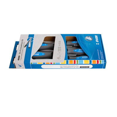 Set kaçavidash Unior 9611987 TBI, majë të drejtë dhe PZ, 6 copë, blu