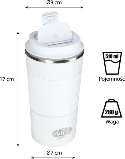 Termos NILS NCC09, 510 ml, çelik inox, gri