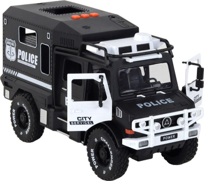Makine lodër policie Leantoys Patrol Car, shkallë 1:14, off-road, bardhë e zi