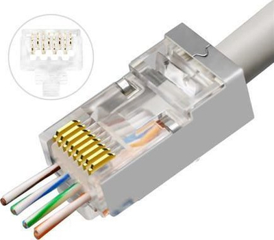 Prizë rrjeti Lanview RJ45 STP Cat6, AWG23-24, pako 50 copë, transparente