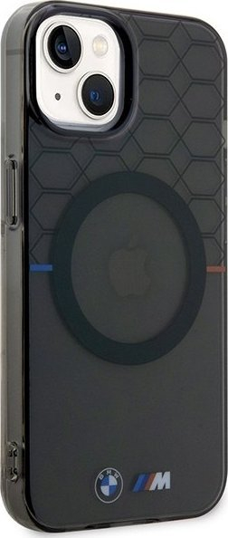Koverte BMW M Pattern MagSafe për Apple iPhone 13, gri e tejdukshme