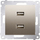 Prizë muri me karikues USB Kontakt Simon 54 DC2USB.01/44, 2xUSB 2.1A 5V, gold matt