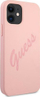 Kuti mbrojtëse Guess GUHCP12SLSVSPI për iPhone 12 mini, silikon, rozë