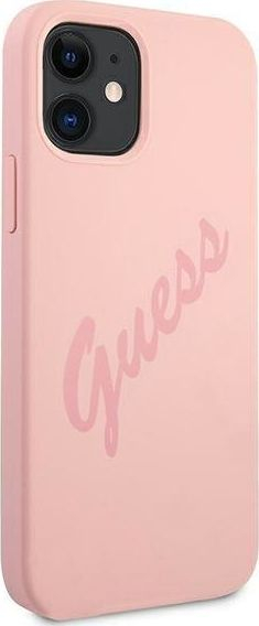 Kuti mbrojtëse Guess GUHCP12SLSVSPI për iPhone 12 mini, silikon, rozë
