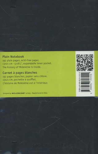 Fletore Moleskine Classic Soft Cover Large, 5" x 8.25", faqe të zbrazëta, e zezë