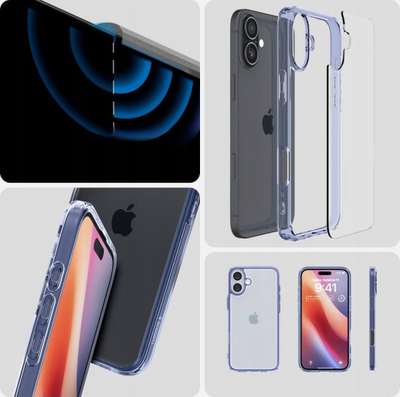 Mbështjellës telefoni Spigen Ultra Hybrid Sky Crystal, për iPhone 16 Plus, transparent