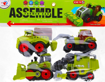 Set lodrash Mega Creative AGRICULTURAL MACHINE, 4 pjesë, me kaçavidë, jeshile e zezë
