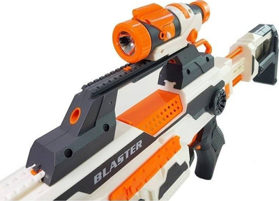 Pistole lodër Leantoys Blaster, darts shkumë, elektrike, portokalli e bardhë