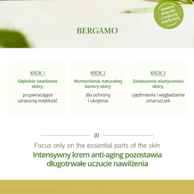 Krem fytyre Bergamo Essential Intensive Cream Cica, kundër rrudhave, 50g