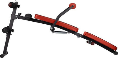 Stol palestrë Activeshop Incline Training Bench, i rregullueshëm, për bark dhe shpinë, i zi e kuq